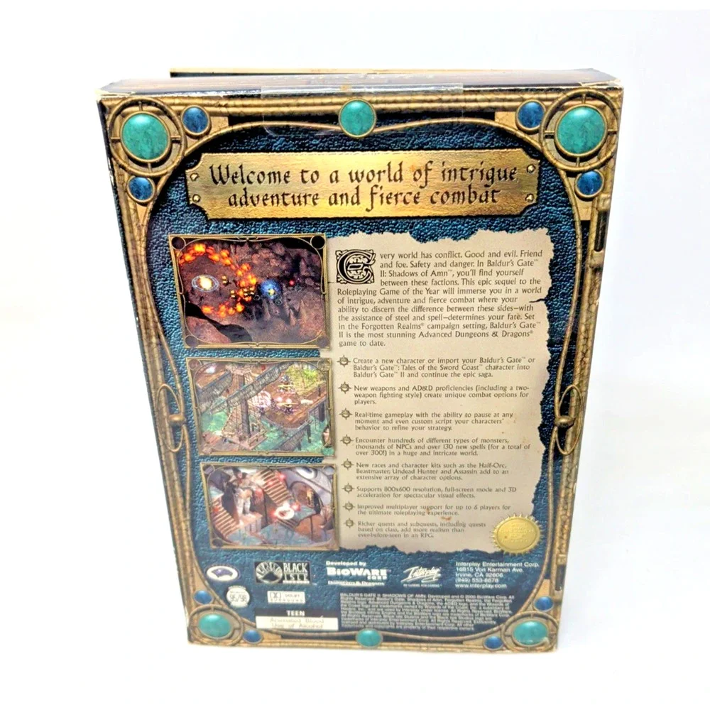 Baldur's Gate II: Shadows of Amn Factory Sealed 2000 Windows PC Box